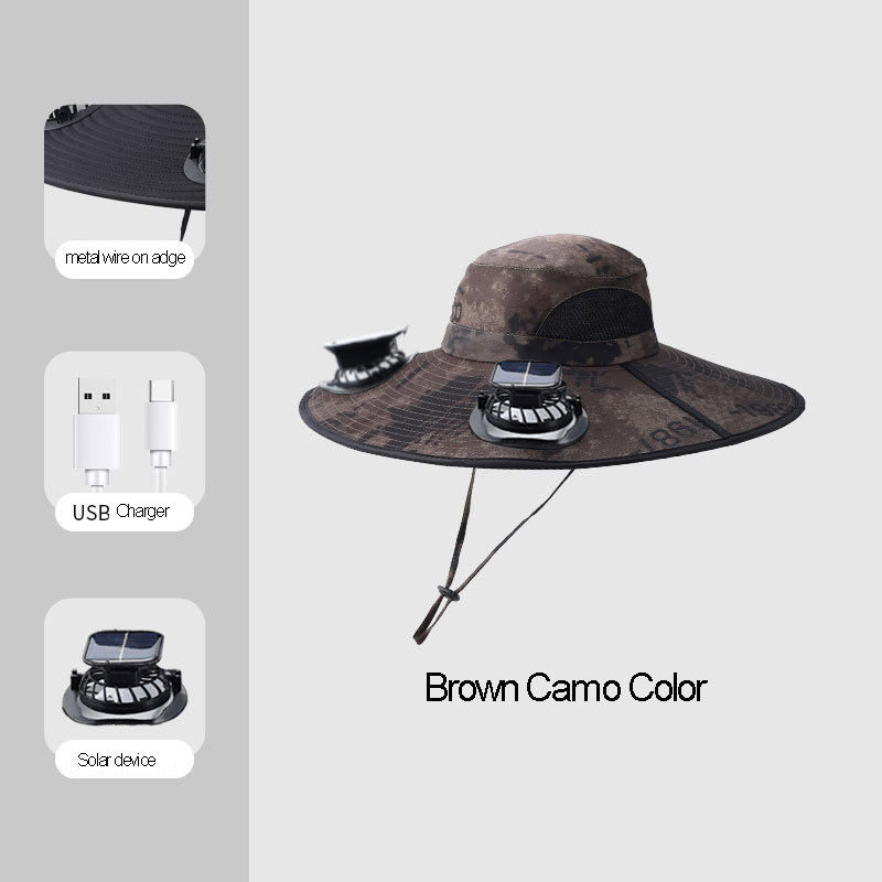 Wholesale Wide Brim Summer Outdoor Solar Fan Hat