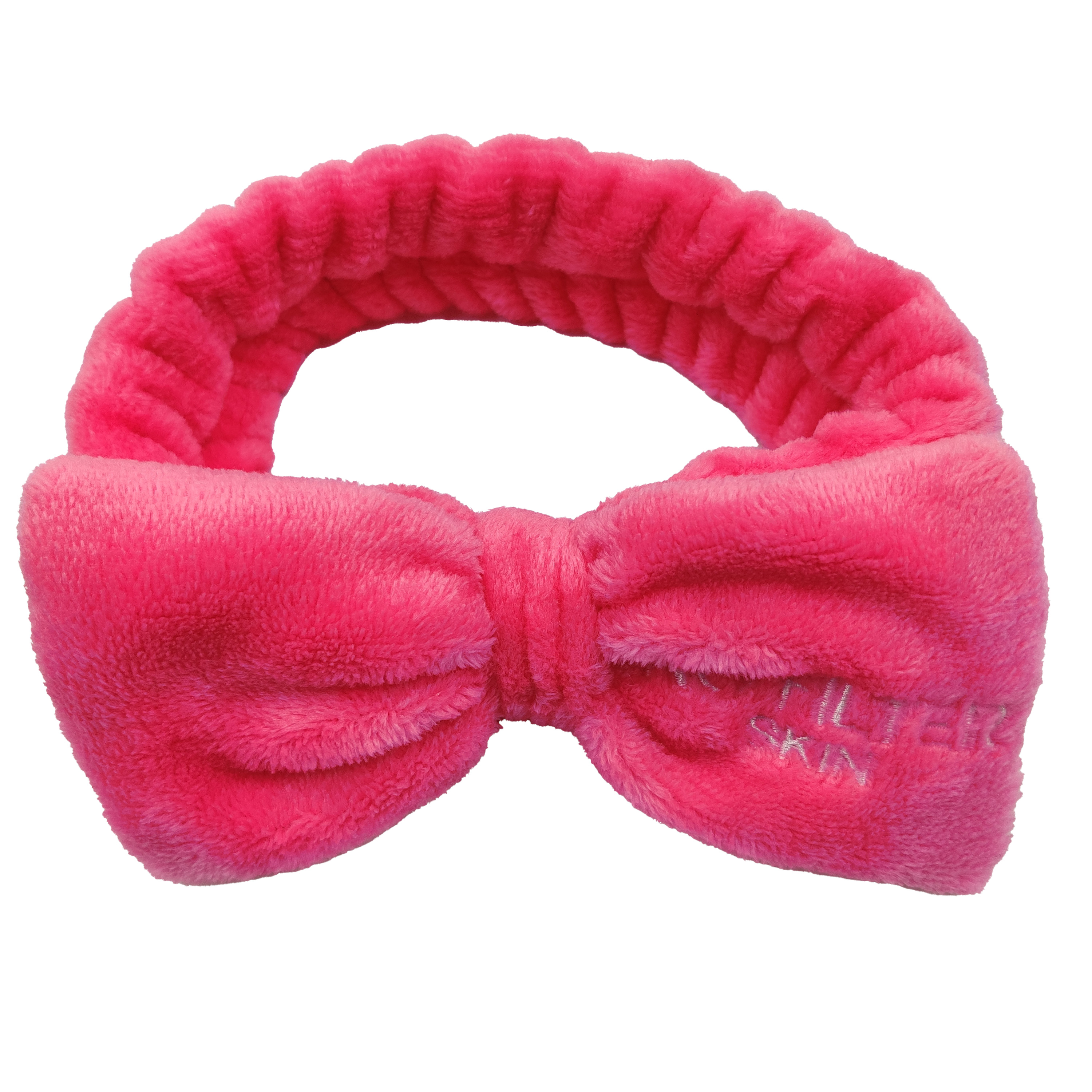 Soft Solid Color Face Makeup Hair Bands for Washing Face Shower Coral Fleece Women Bow Facial Fluffy Spa Headband