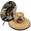 Wholesale OEM Summer Beach Print Underbrim Panama Natural Grass Straw Sun Hat with Logo