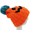 Acrylic Custom Wide Ribbed Pompom Beanie with Patch