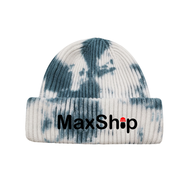 Wholesale Tie Dye Chunky Core-spun Yarn Rib Knitted Beanie Hat