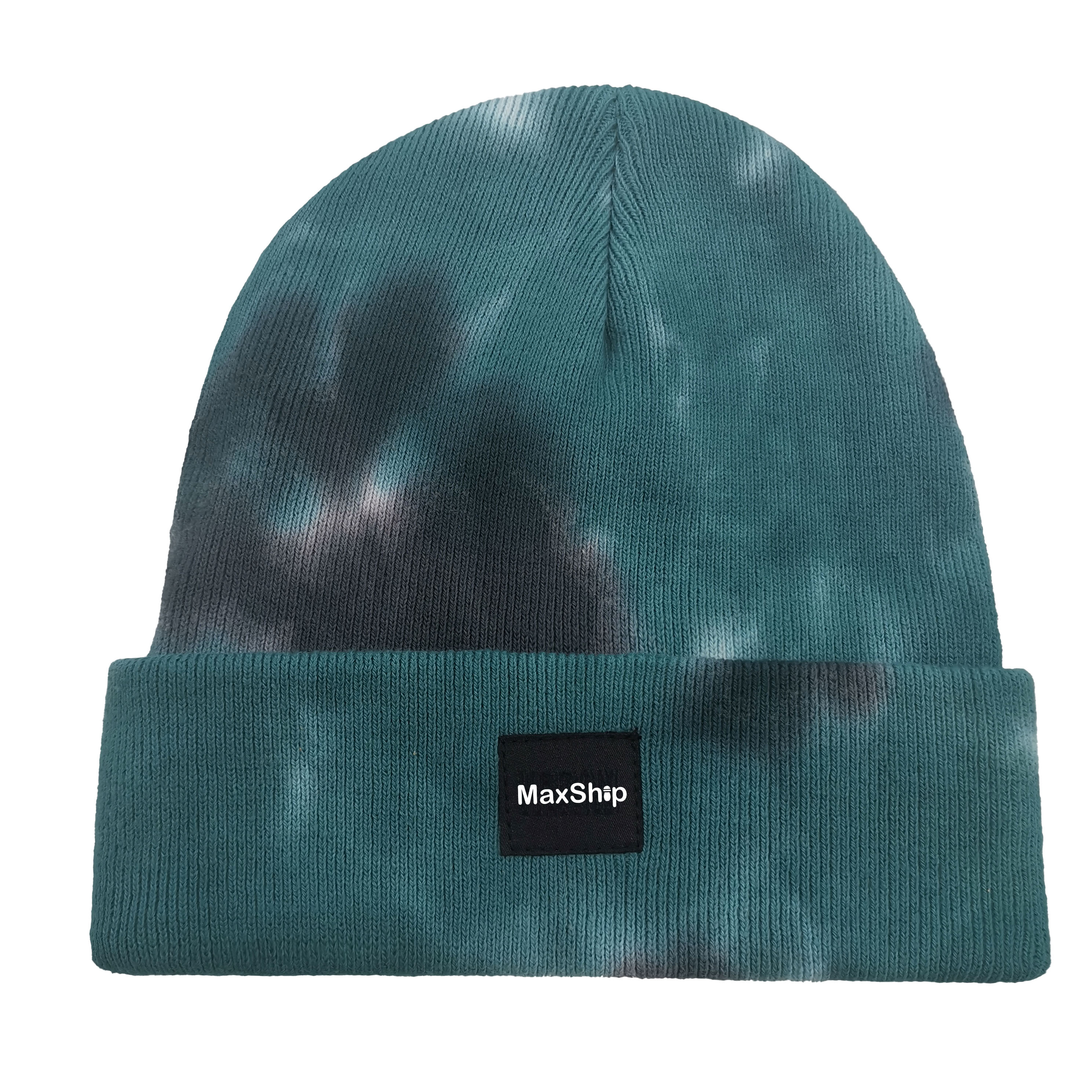 Tie Dye Winter Soft Cotton Plain Rib Knitted Beanie Hat