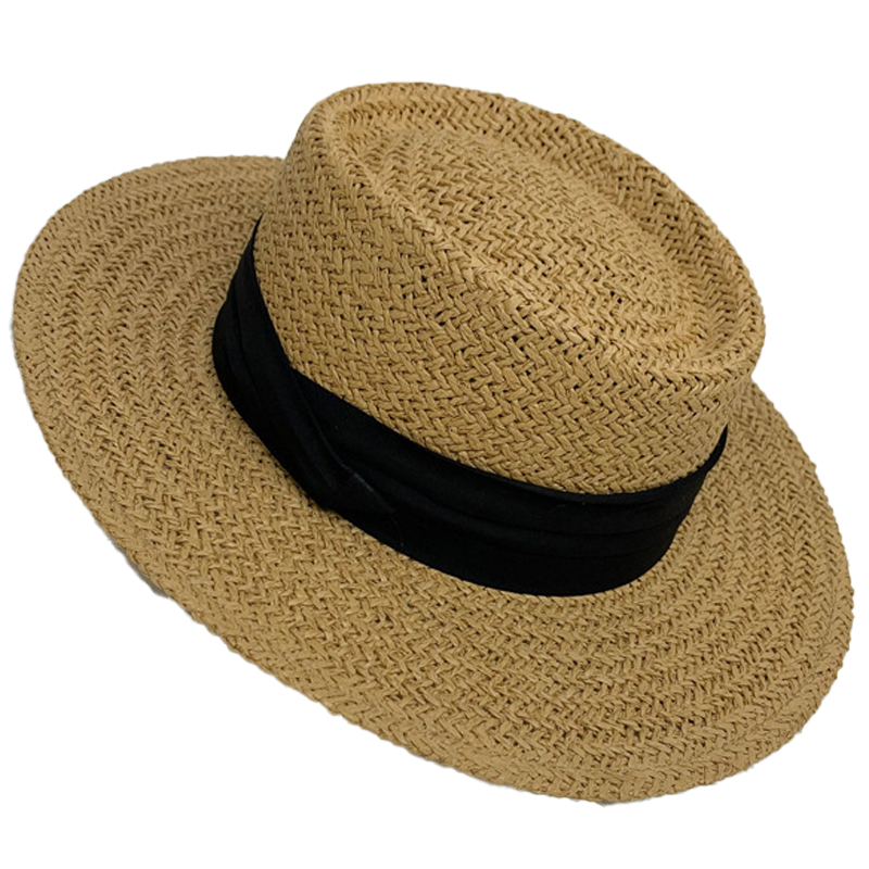 Oem Facotry Summer Beach Fashion Wide Brim Boater Straw Sun Hat with Band