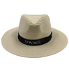 Wholesale Factory Oem Paper Foldable Men Women Wide Brim Panama Straw Sun Hat with Band