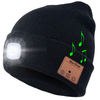 Bluetooth Beanie Music Hat with Light Unisex USB Rechargeable 4 LED Headlamp Cap with Headphones