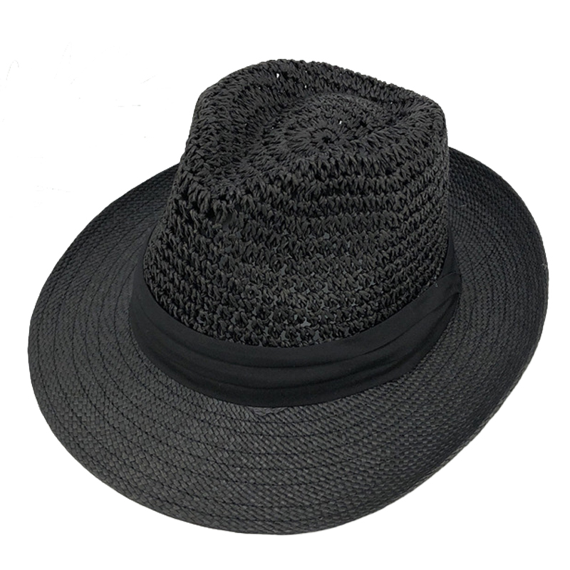 OEM Paper braid unisex roll up short brim stylish fedora straw hat