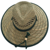 Custom Australia Fashion Style Breathable Hole Underbrim Fabric Natural Grass Large Straw Hat with Band