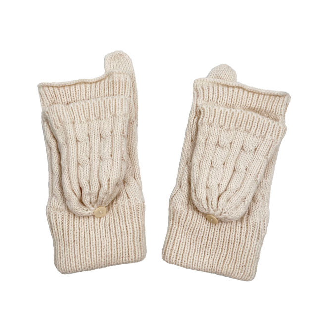 Custom Fingerless Mittens Winter Touchscreen Knitted Convertible Flip Top Fingerless Mittens Gloves