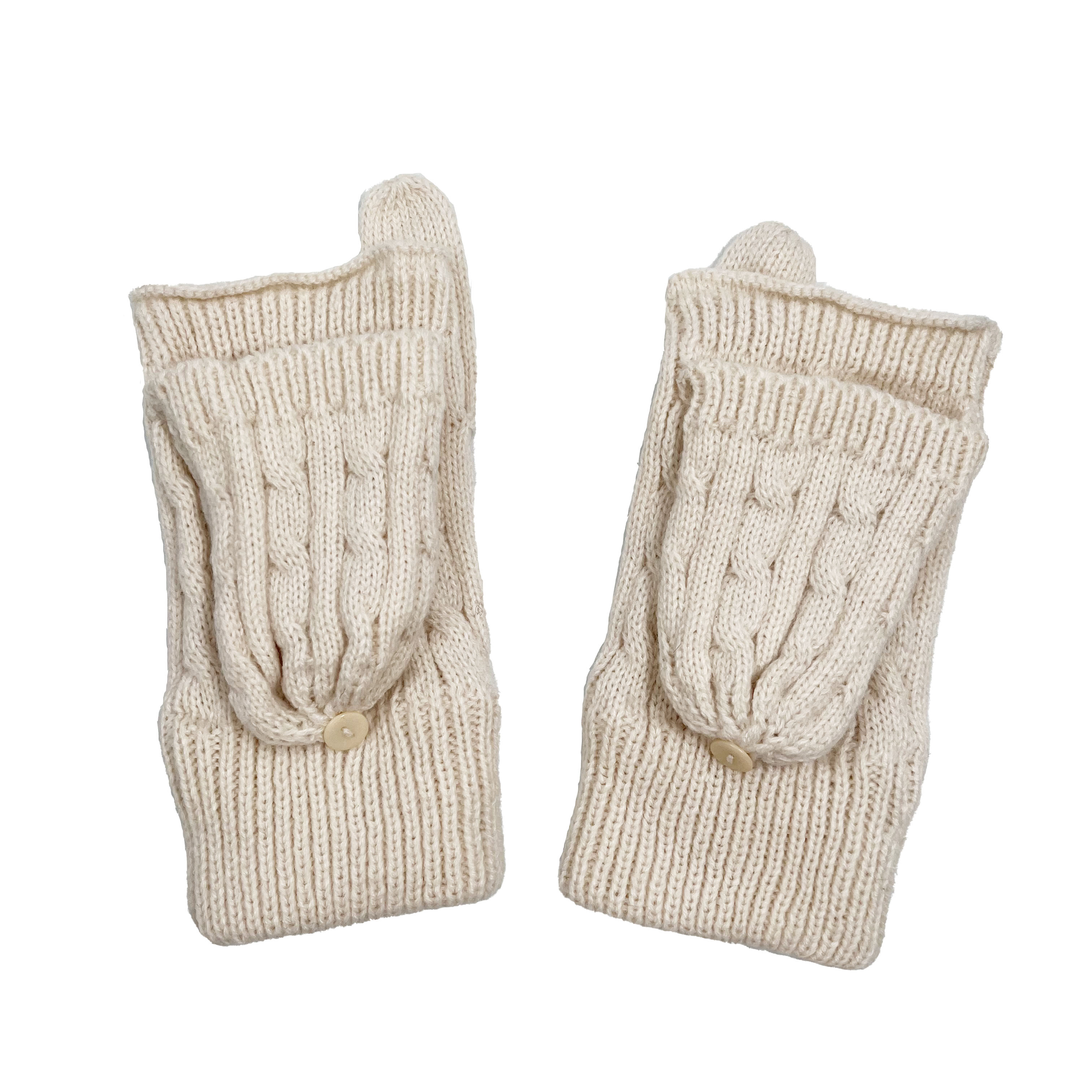 Custom Fingerless Mittens Winter Touchscreen Knitted Convertible Flip Top Fingerless Mittens Gloves