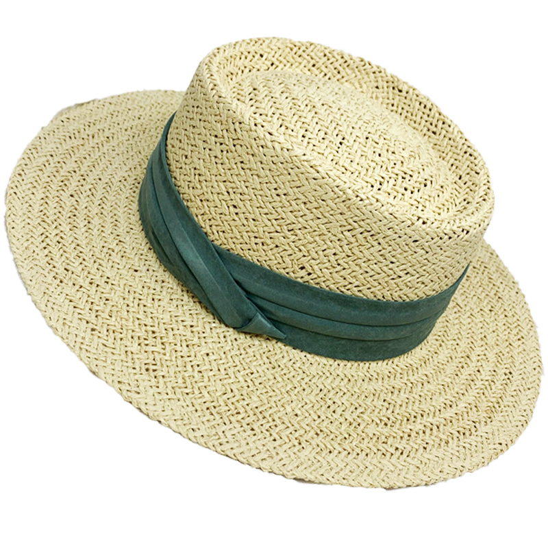 Oem Facotry Summer Beach Fashion Wide Brim Boater Straw Sun Hat with Band