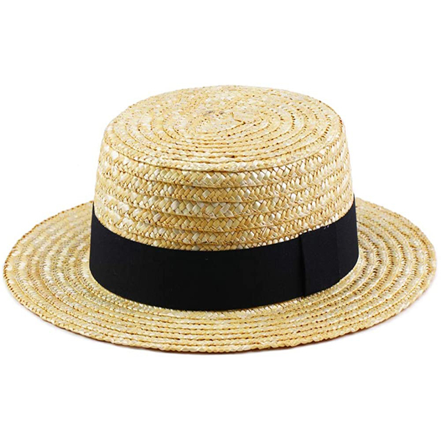 Custom wholesales summer fashion unisex wheat boater straw hat