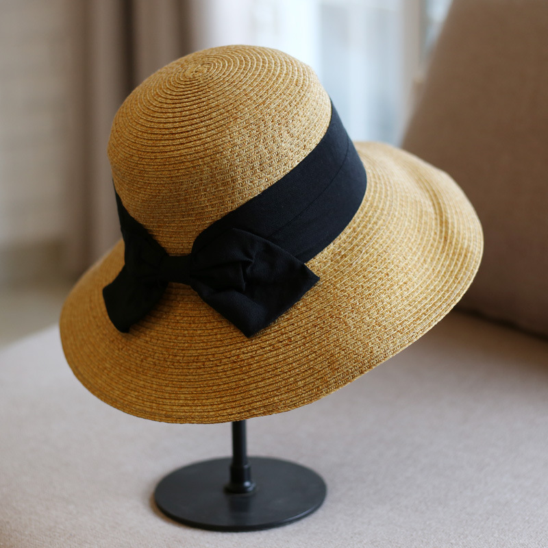 Wholesale Factory Oem Wide Brim Sun Protect Women Foldable Cloche Bucket Paper braided Straw Hat