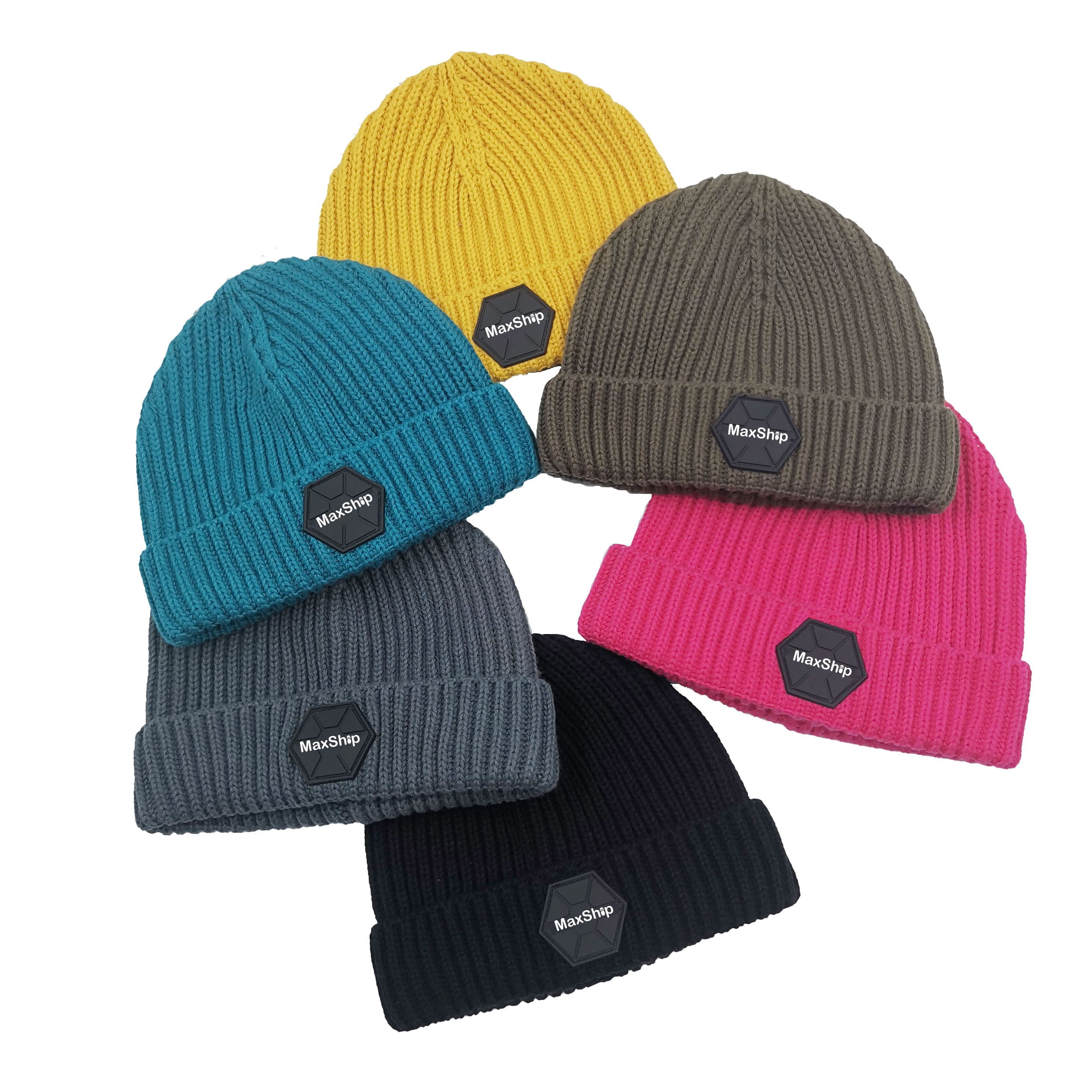 Custom Classic 100% Cotton Autumn Winter Tight Beanie with PU Label