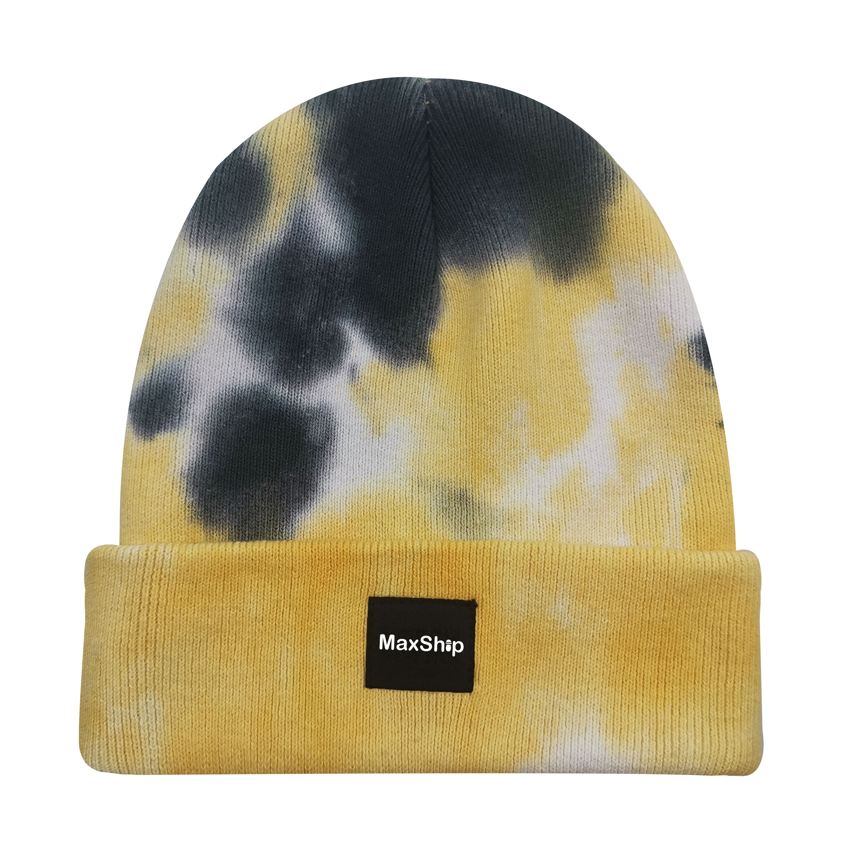 Tie Dye Winter Soft Cotton Plain Rib Knitted Beanie Hat