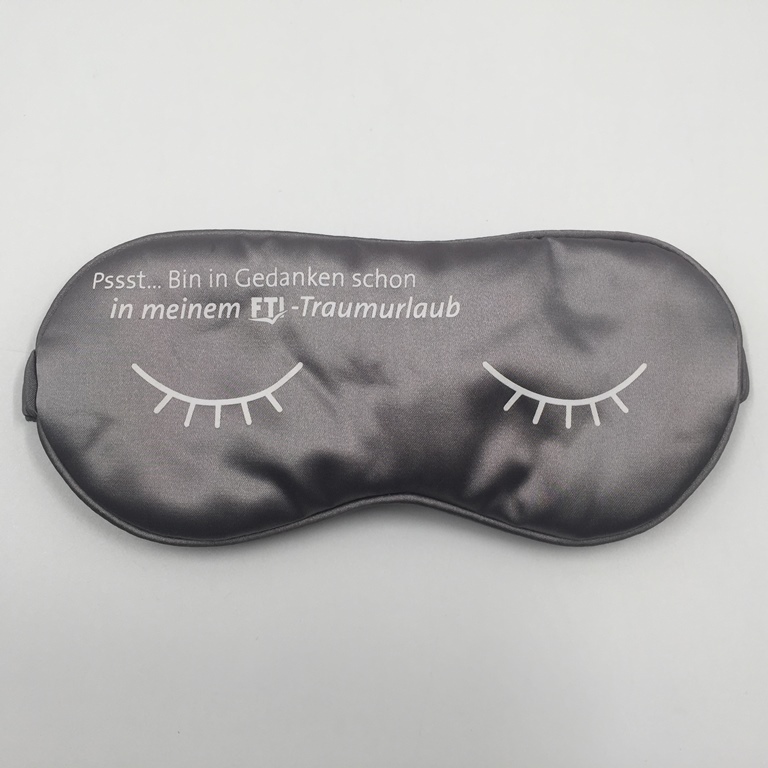 Custom Sublimation Print Logo Night Sleep Silk Satin Eye Mask Travel Eye Shade Blindfold