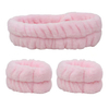 Custom Fuzzy Skincare Headbands Kids Soft Facial Makeup Head Band Women Coral Fleece Washing Face Spa Headband And Wristbands Set 