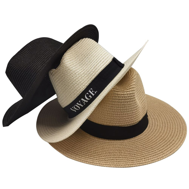 Wholesale Factory Oem Paper Foldable Men Women Wide Brim Panama Straw Sun Hat with Band