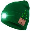 Bluetooth Beanie Music Hat with Light Unisex USB Rechargeable 4 LED Headlamp Cap with Headphones