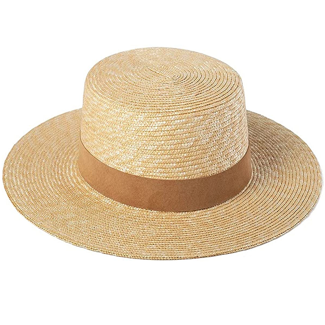 Custom wholesales summer fashion unisex wheat boater straw hat