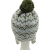 New Fashion Earmuff Jacquard Double Layers Polar Fleece Acrylic Knit Pompom Beanie Hats