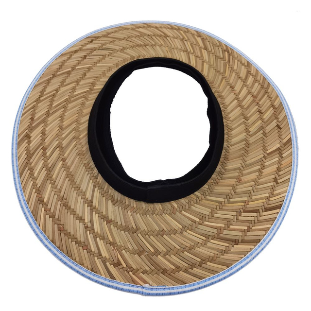 OEM China Factory Natural Grass Women Summer Beach Crownless Empty Top Wide Brim Straw Sun Hat