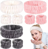 Custom Fuzzy Skincare Headbands Kids Soft Facial Makeup Head Band Women Coral Fleece Washing Face Spa Headband And Wristbands Set 