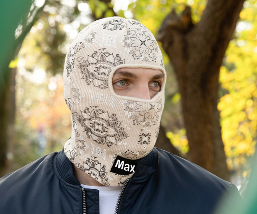 Knitted Full-Cover Printed Balaclava Mask Skiing Cycling