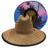 Custom under Brim Print Natural Grass Fishing Surf Lifeguard Straw Sun Hat with Logo