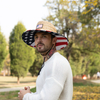 Custom Natural Grass Beach Fishing Surf Lifeguard Straw Hat with Underbrim UPF50+American Flag under Brim Print