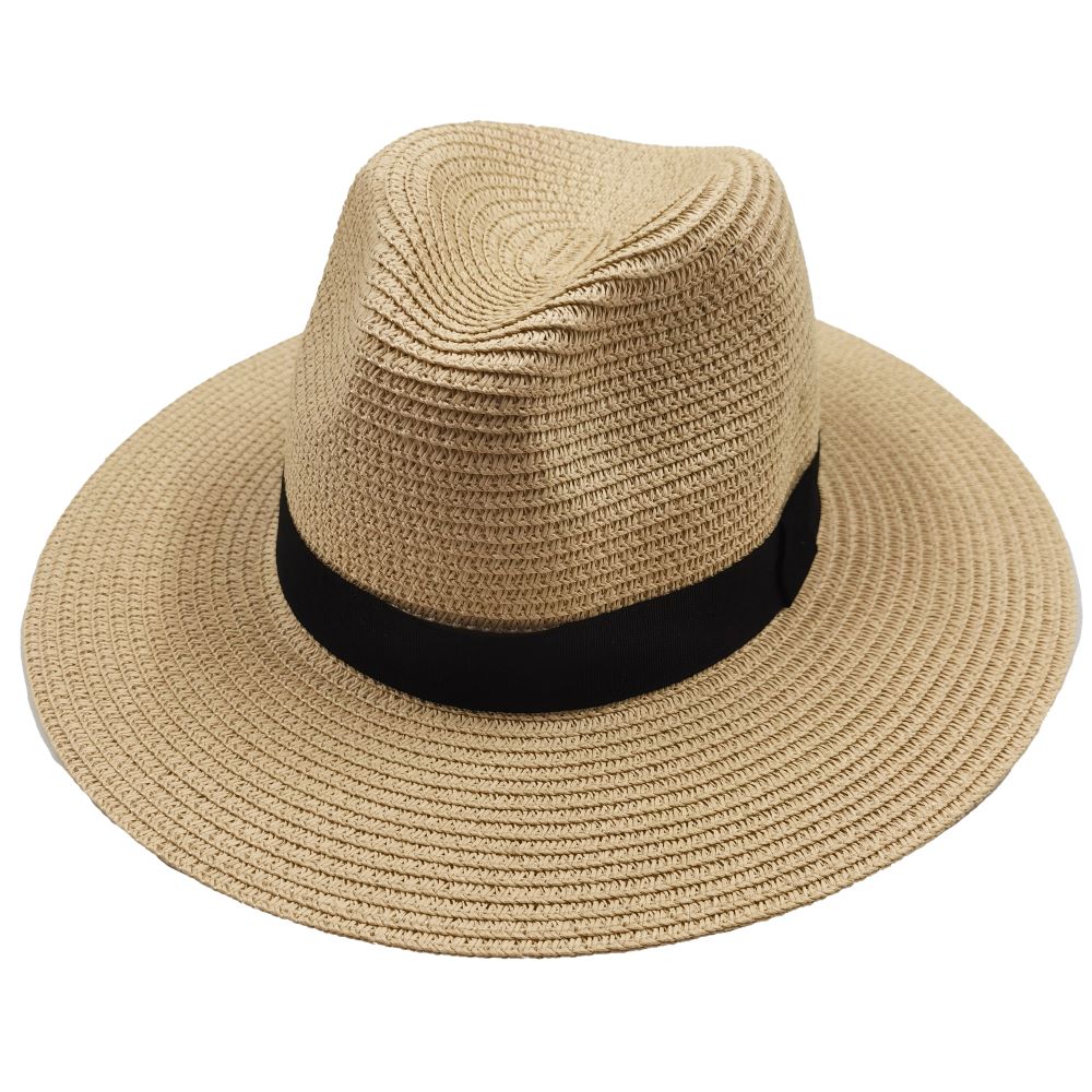 Wholesale Factory Oem Paper Foldable Men Women Wide Brim Panama Straw Sun Hat with Band