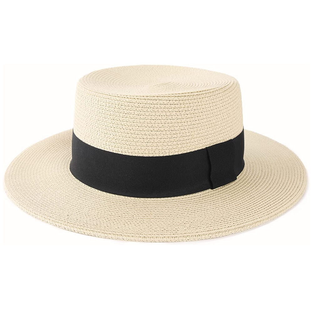 Custom wholesales summer fashion unisex wheat boater straw hat