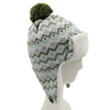 New Fashion Earmuff Jacquard Double Layers Polar Fleece Acrylic Knit Pompom Beanie Hats