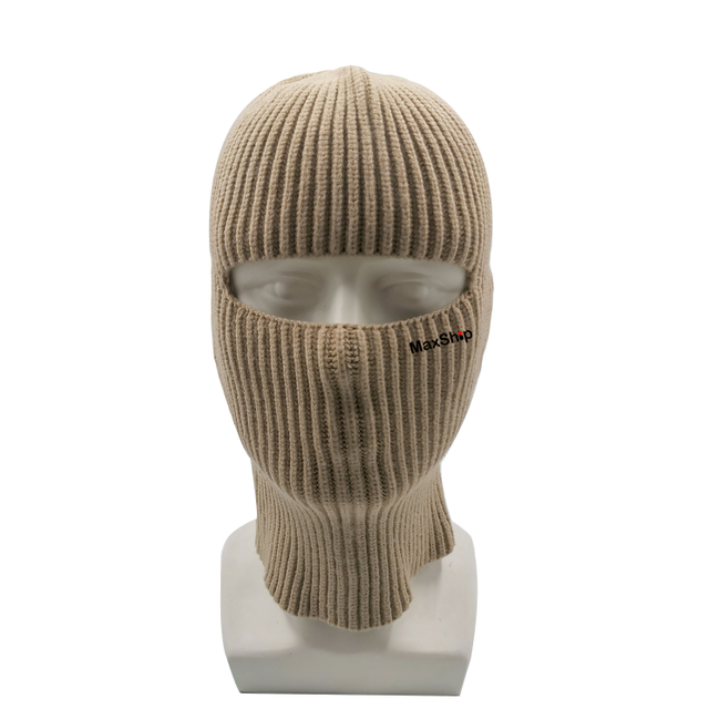 Elastic Core-spun Yarn Knitted One Hole Ski Masks Soft Warm Balaclava Beanie