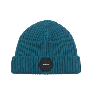 Custom Classic 100% Cotton Autumn Winter Tight Beanie with PU Label