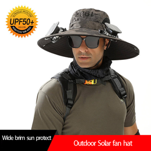 Wholesale Wide Brim Summer Outdoor Solar Fan Hat