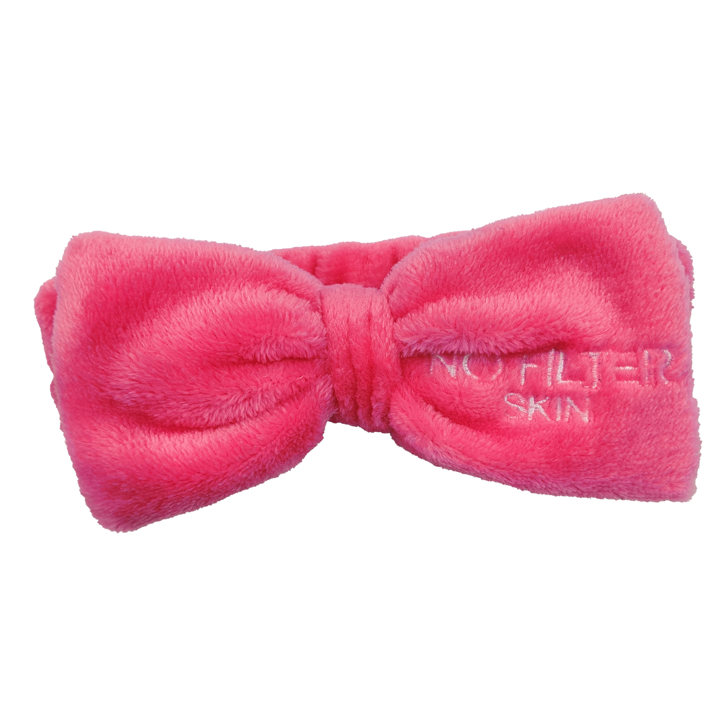 Soft Solid Color Face Makeup Hair Bands for Washing Face Shower Coral Fleece Women Bow Facial Fluffy Spa Headband