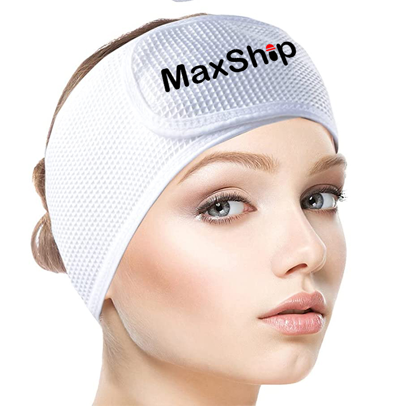 Custom Cosmetic Salon Beauty Skincare Face Wash Makeup Adjustable Velcro Waffle Check Spa Headband