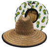 Custom under Brim Print Natural Grass Fishing Surf Lifeguard Straw Sun Hat with Logo