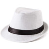 Wholesale Summer Unisex Short Brim Roll Up Paper Fedora Straw Sun Hat with Band