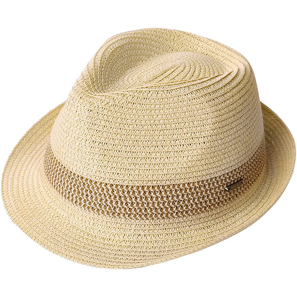 OEM Paper braid unisex roll up short brim stylish fedora straw hat