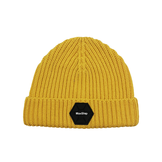 Custom Classic 100% Cotton Autumn Winter Tight Beanie with PU Label