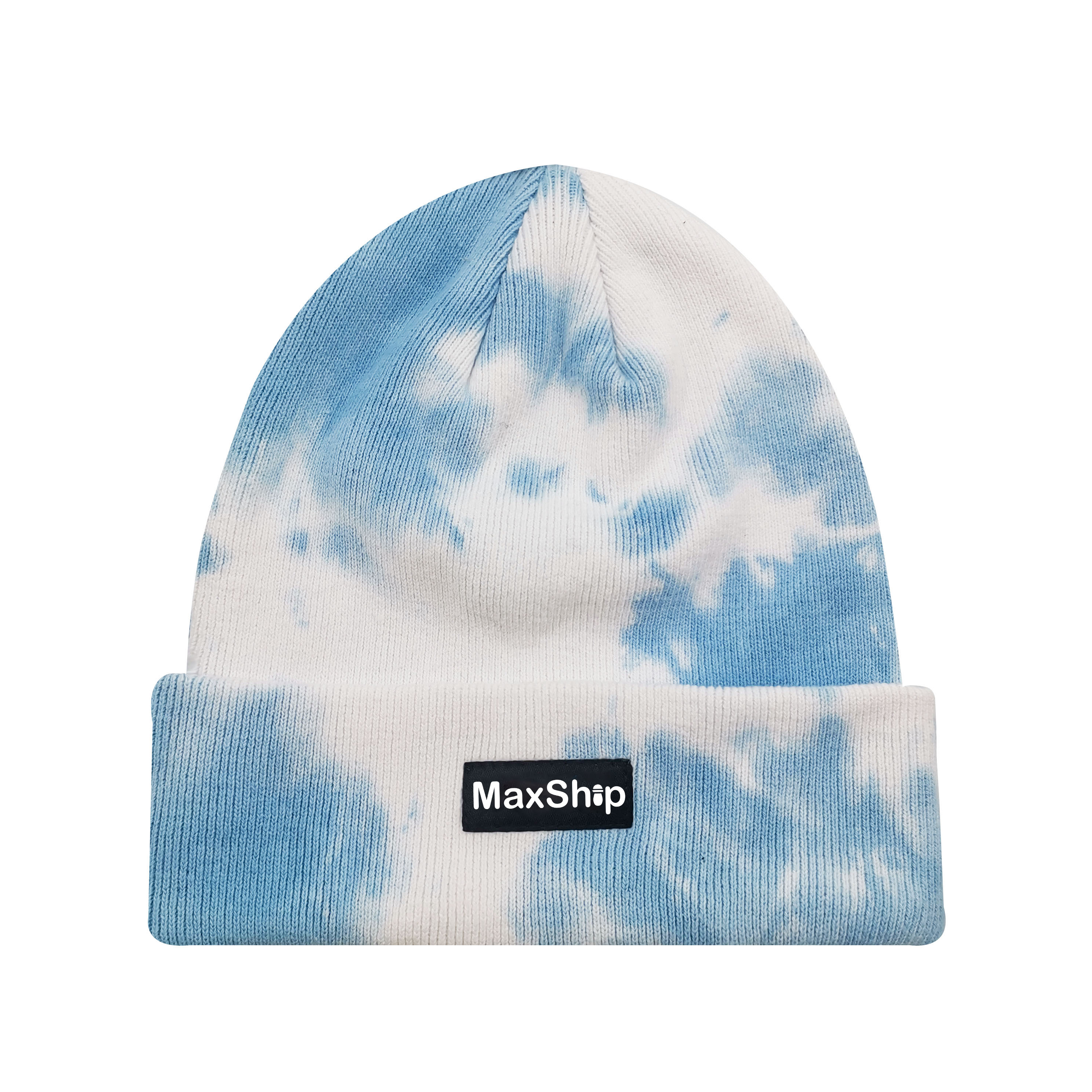 Tie Dye Winter Soft Cotton Plain Rib Knitted Beanie Hat