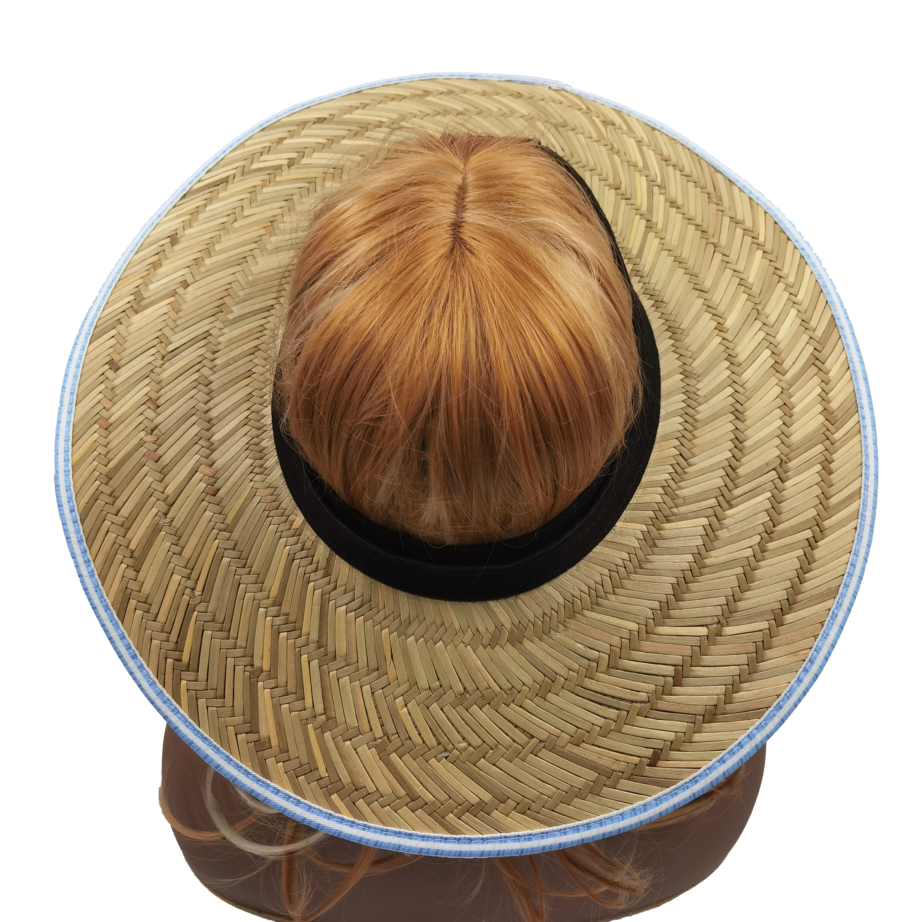 OEM China Factory Natural Grass Women Summer Beach Crownless Empty Top Wide Brim Straw Sun Hat