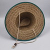 Custom Australia Fashion Style Breathable Hole Underbrim Fabric Natural Grass Large Straw Hat with Band