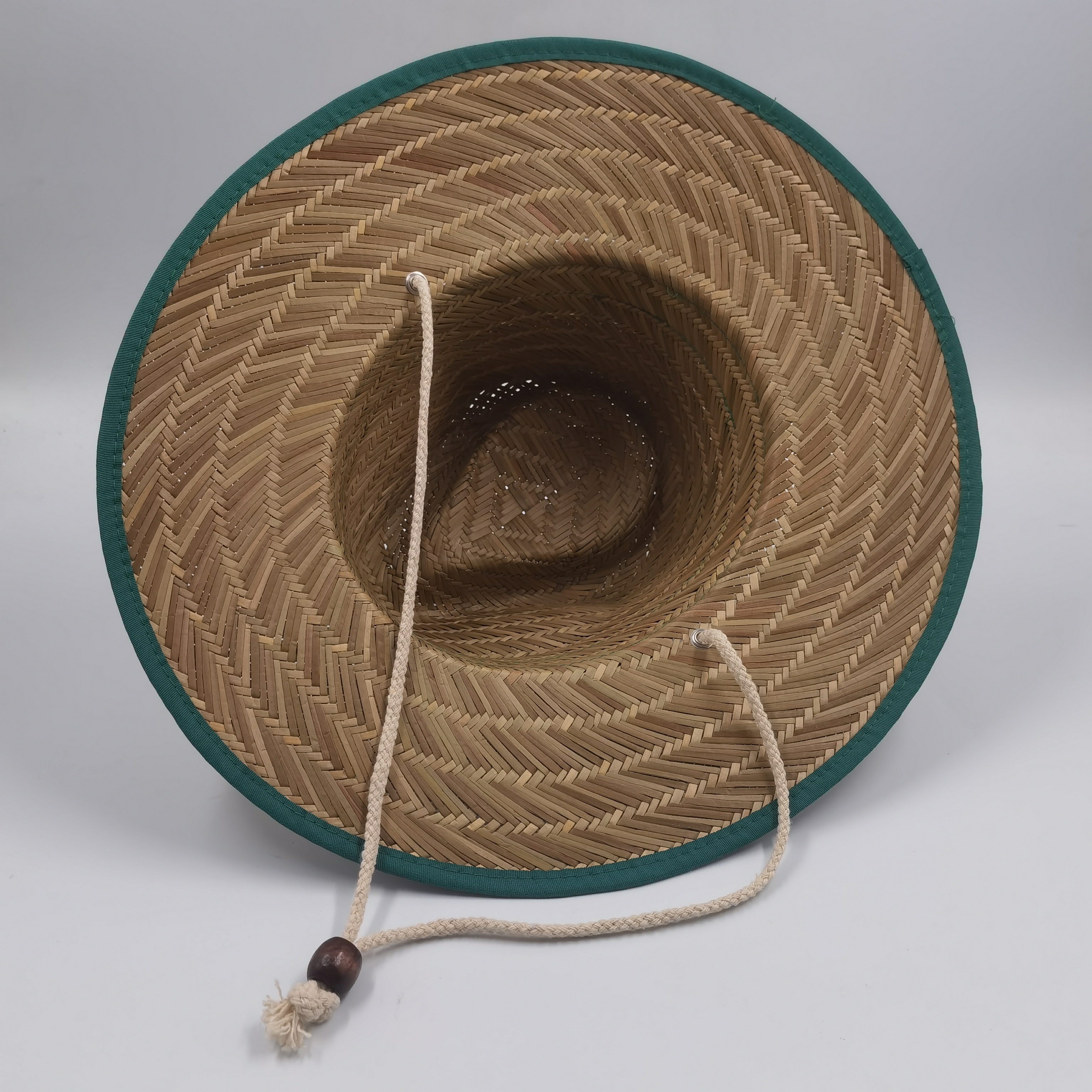 Custom Australia Fashion Style Breathable Hole Underbrim Fabric Natural Grass Large Straw Hat with Band