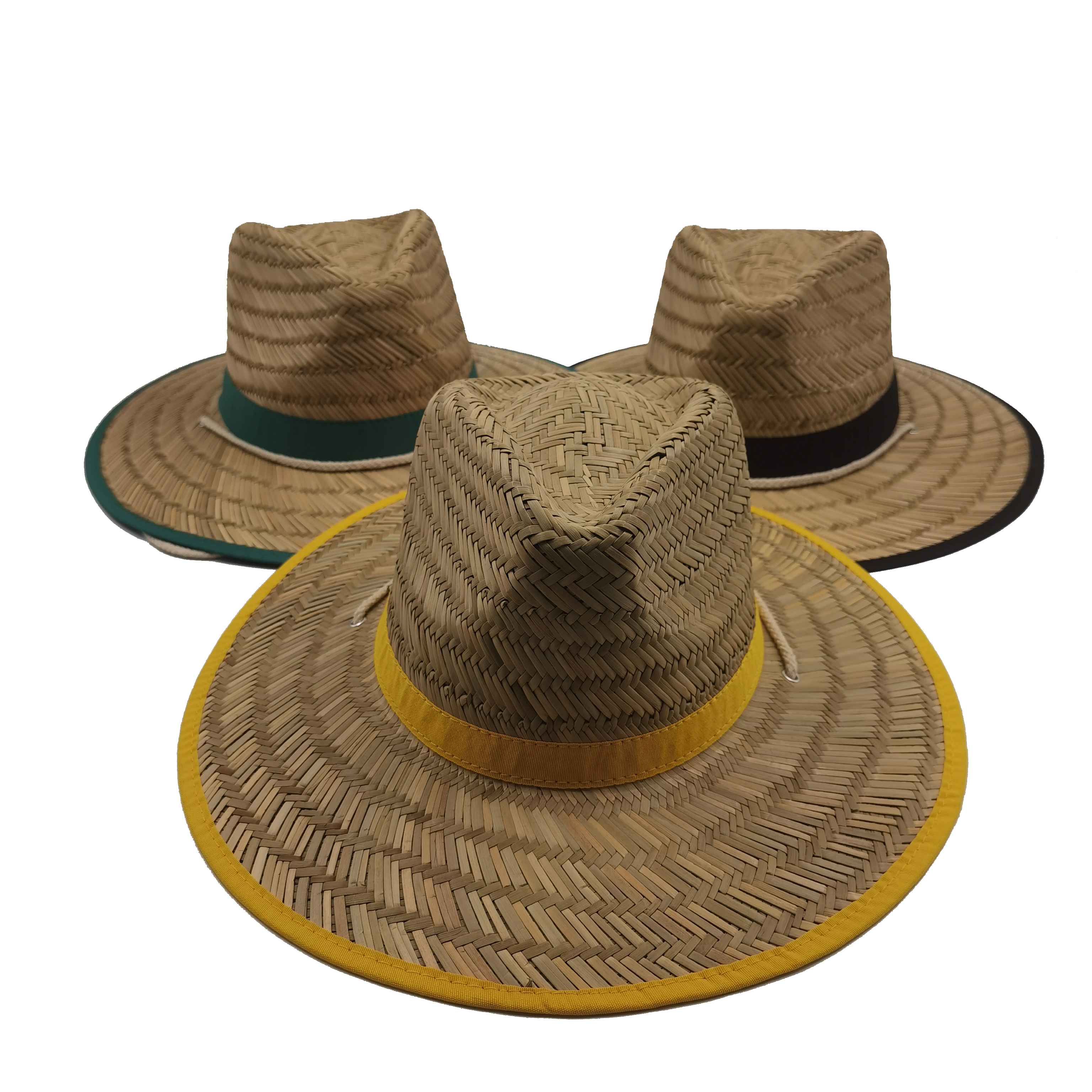 Custom Australia Fashion Style Breathable Hole Underbrim Fabric Natural Grass Large Straw Hat with Band