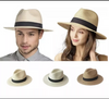 Women Straw Panama Hat Travel Fedora Beach Sun Hat Summer Wide Brim Straw Roll Up Hat UPF 50+