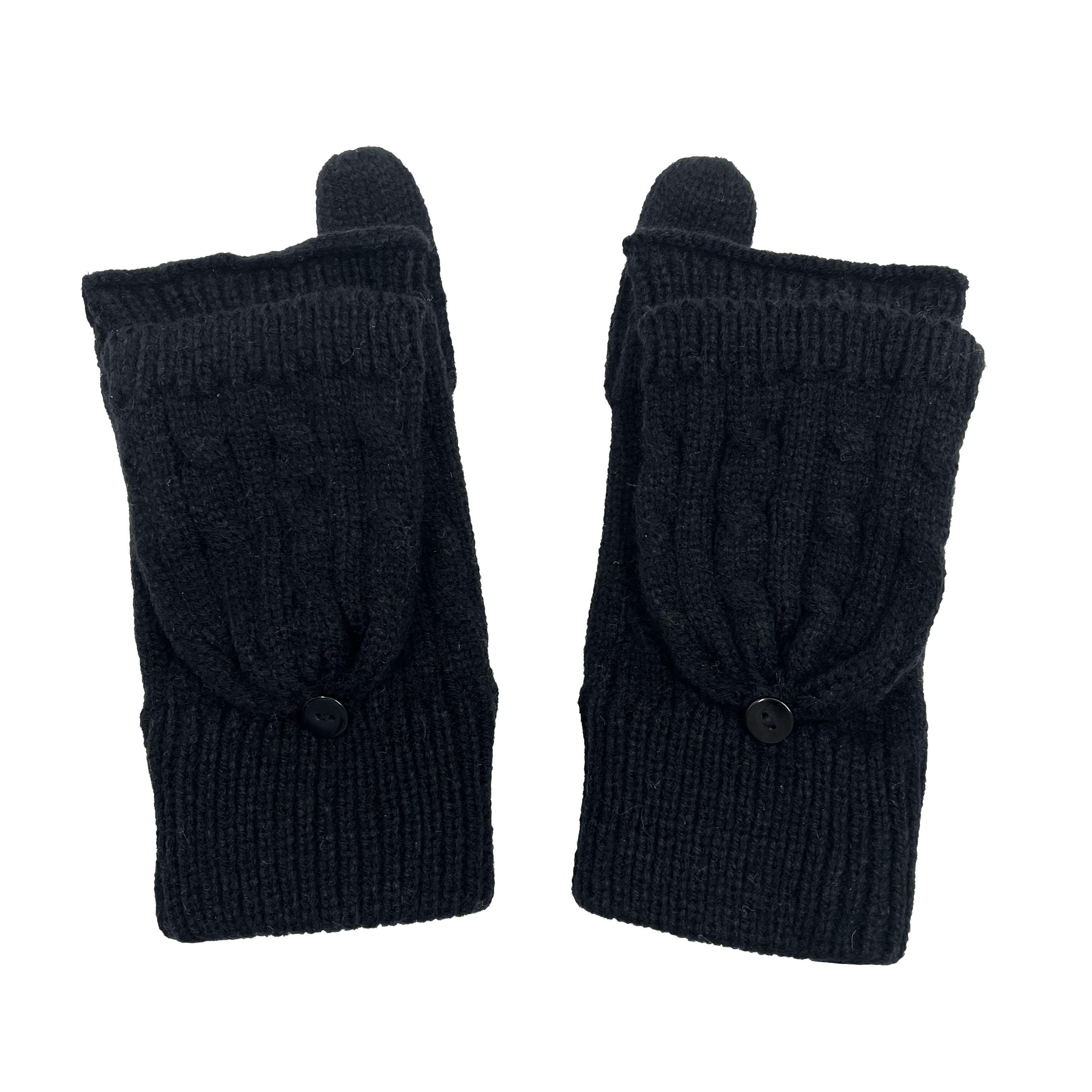 Custom Fingerless Mittens Winter Touchscreen Knitted Convertible Flip Top Fingerless Mittens Gloves