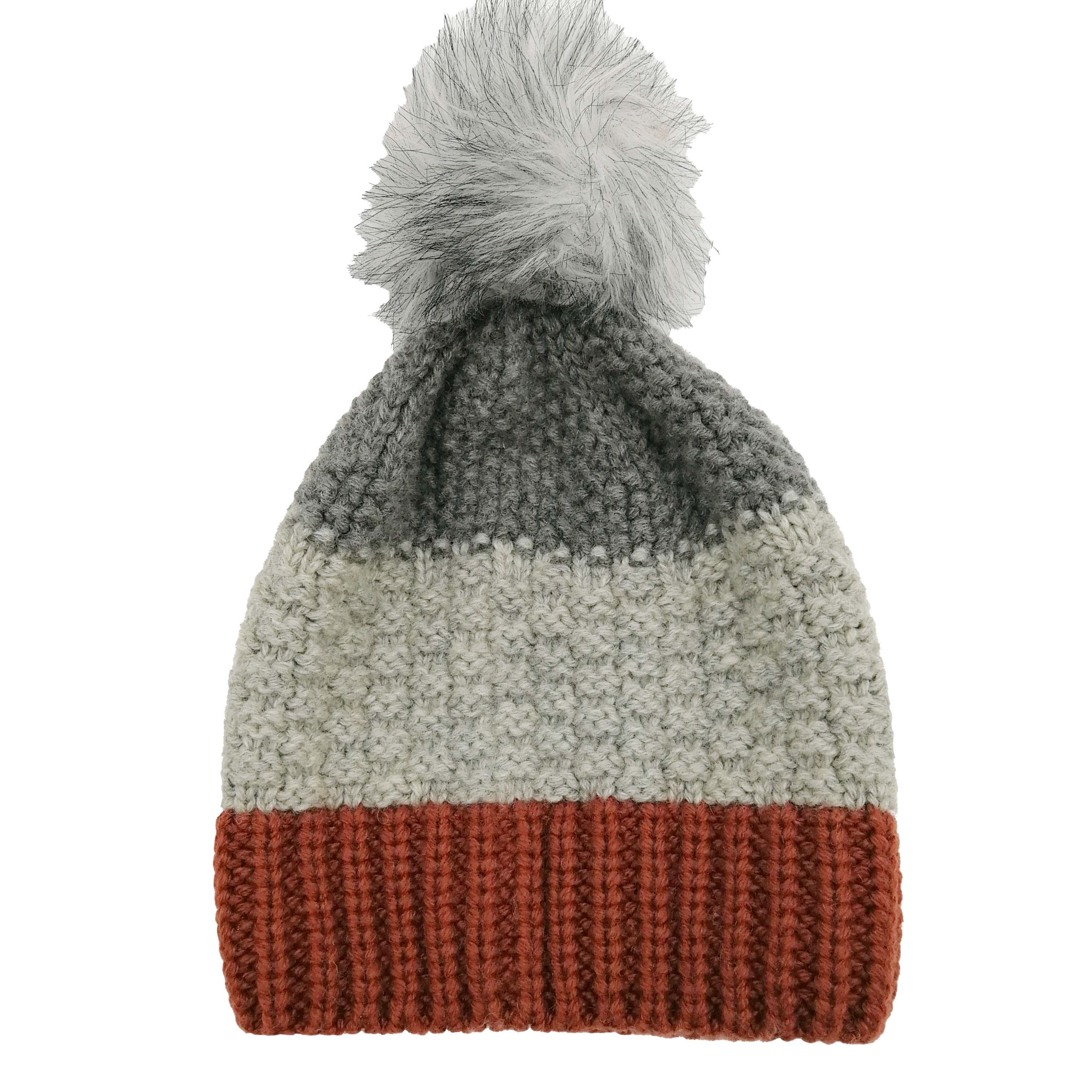 Custom Hybrid Technology Stripe Beanie with Pompom