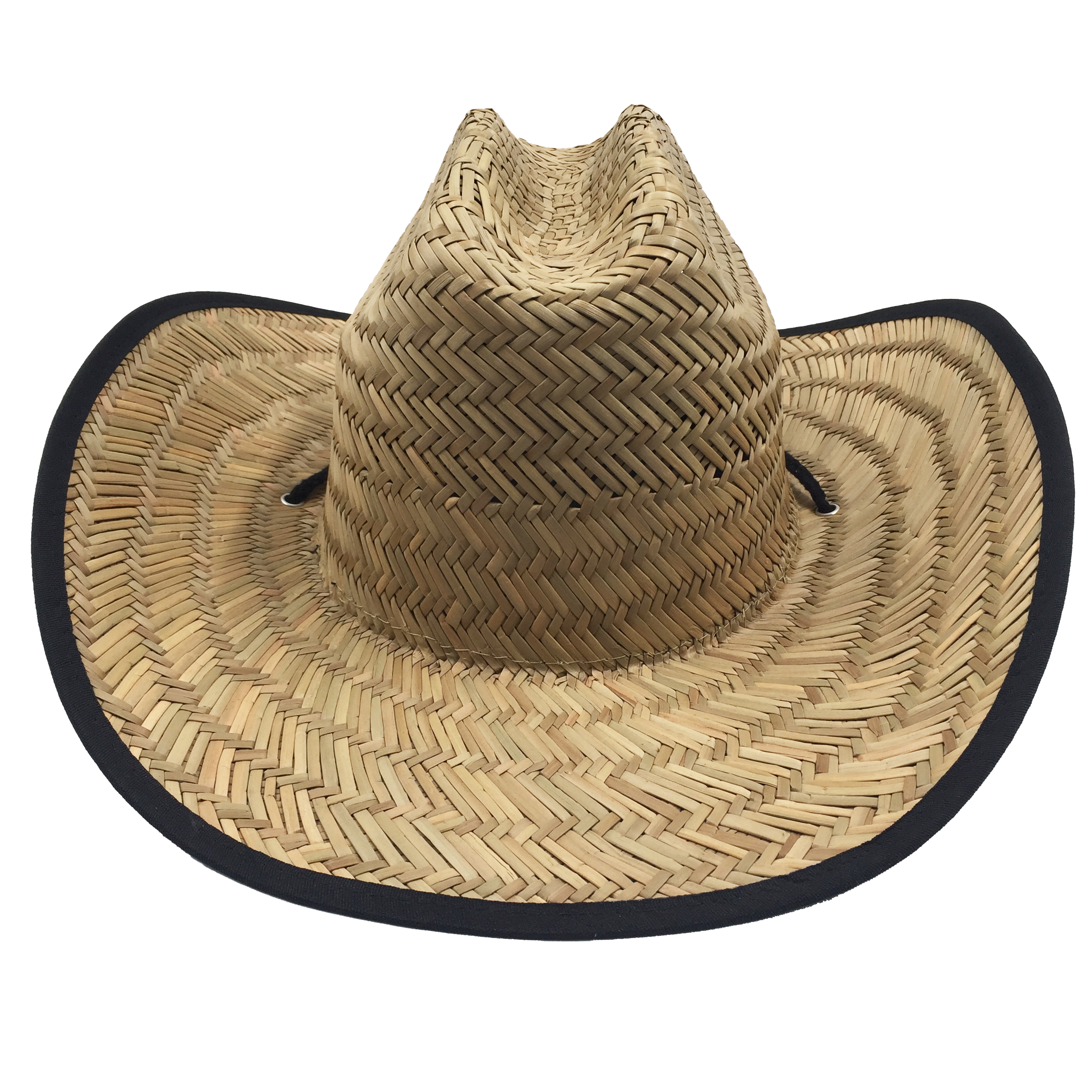 Custom Printed Mens Roll Up Brim Natrual Grass Summer Sun Protect Cowboy Straw Hat with Logo